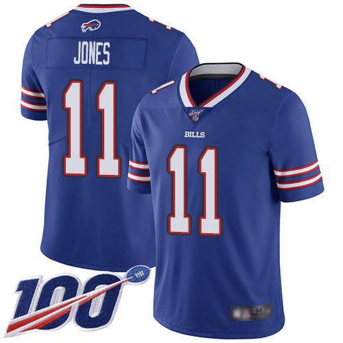 Men Buffalo Bills #11 Zay Jones Royal Blue Team Color Vapor Untouchable Limited Player 100th Season NFL Jersey->buffalo bills->NFL Jersey